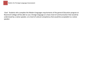 Rubric for Foreign Language Assessment