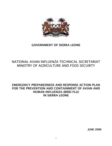 Sierra Leone National Plan - Avian Influenza and the Pandemic