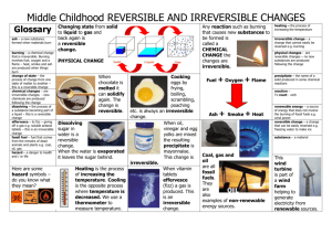 ReversIble and Irreversible Changes