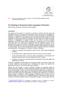 The Challenge of Assessment within Language(s) of Education
