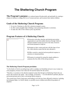 The Sheltering Church Program - Holy Hands Christian Ministries