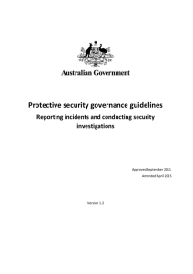 Reporting incidents and conducting security investigations guidelines