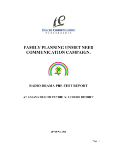 FAMILY PLANNING UNMET NEED COMMUNICATION