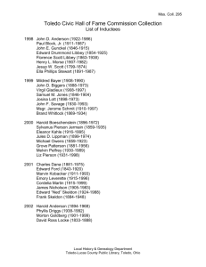 Mss. Coll. 295 Toledo Civic Hall of Fame Commission Collection List