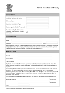 Form 2: Household safety study - Department of Communities, Child