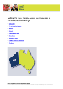 Making the links: literacy across learning areas in