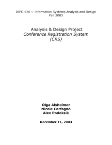 INFO 620 ~ Information Systems Analysis and Design