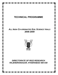 TECHNICAL PROGRAMME - Directorate of Rice Research