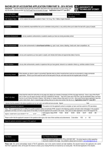 BACHELOR OF ACCOUNTING APPLICATION FORM PART B