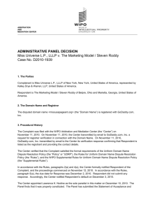 WIPO Domain Name Decision D2010