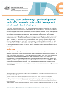 Women, peace and security: a gendered approach to aid