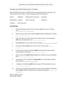 Modals and Their Meaning in Context