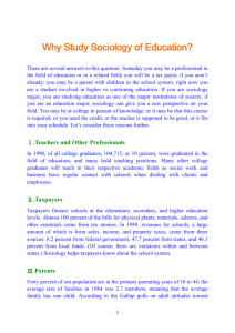 Why Study Sociology of Education