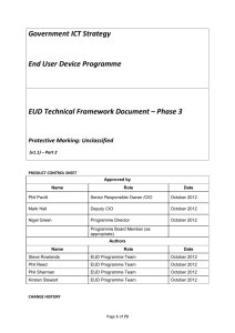 End user device programme: technical framework part 2