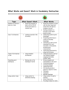 What Works and Doesn`t Work in Vocabulary Instruction