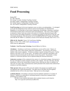 FDST 4010/L – Food Processing