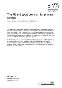 PE and sport premium for primary schools
