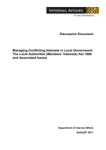 Managing Conflicting Interests in Local Government