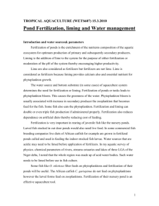 Fertilization, liming and Water management