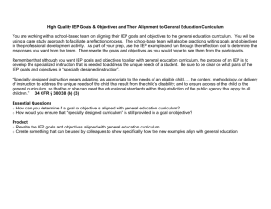 IEP GOALS aligned to general education