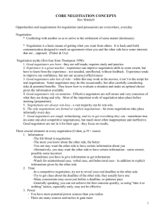 Core Negotiation Concepts