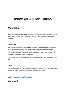 KNOW YOUR COMPETITIONS Meritnation Meritnation is an online