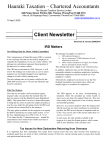 Client Newsletter - The Hauraki Taxation Service Limited