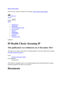 [Withdrawn] IP Health Check: licensing IP - Publications