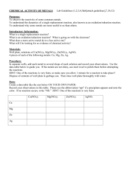 activity series of metals lab answer key activity series of metals lab answer key