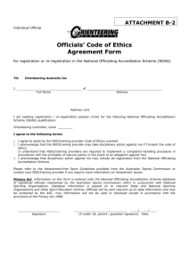 Official`s Code of Ethics Agreement Form