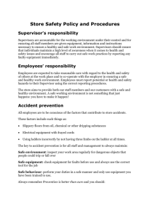 Store Safety Policy & Procedures