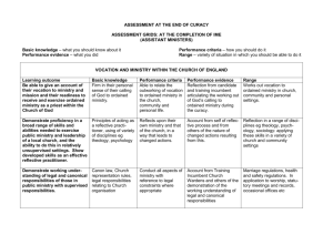 Assessment grid for assistant ministers