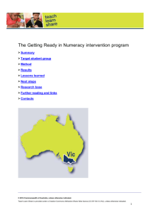 The Getting Ready in Numeracy intervention program