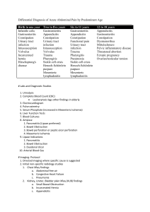 Differential Diagnosis of Acute Abdominal Pain by Predominant Age