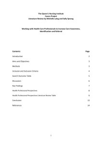 Adult Carers Literature Review (2013)