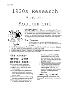 1920s Research Poster Assignment
