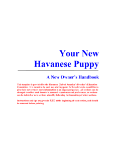 Puppy Owners Handbook - Havanese Club of America