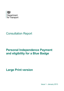 Personal Independence Payment and eligibility for a Blue