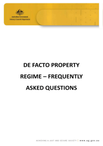 De facto property regime - frequently asked questions [DOC 178KB]