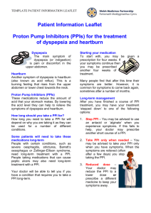 Proton Pump Inhibitors (PPIs) for the Treatment of Dyspepsia and