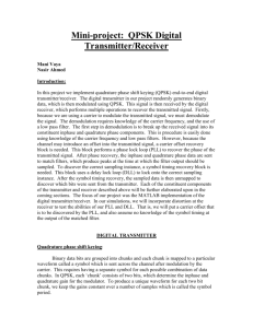 Miniproject: QPSK Digital Transmitter/Receiver