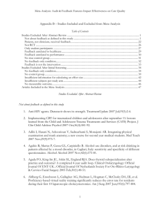 Appendix A – Studies Included and Excluded from Meta