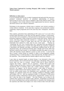 `Reflection` section from a PhD thesis (word doc)