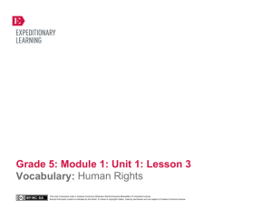 Grade 5: Module 1: Unit 1: Lesson 3 Vocabulary: Human Rights