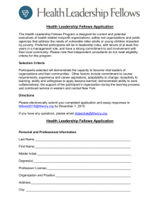 Health Leadership Fellows Application - Word