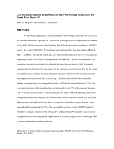 Use of satellite data for streamflow and reservoir forecasts in the