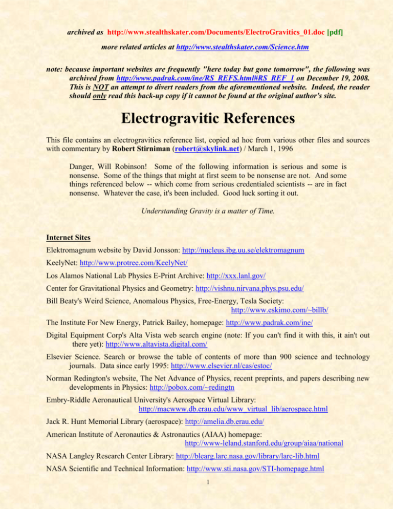 Electrogravitics 01