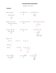 1.2 Function Notation (Full Solutions)