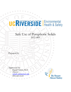 Safe Use of Pyrophoric Solids 2012 0405 Prepared by Approved by