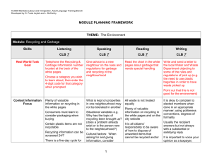 CLB 7: Recycling and garbage